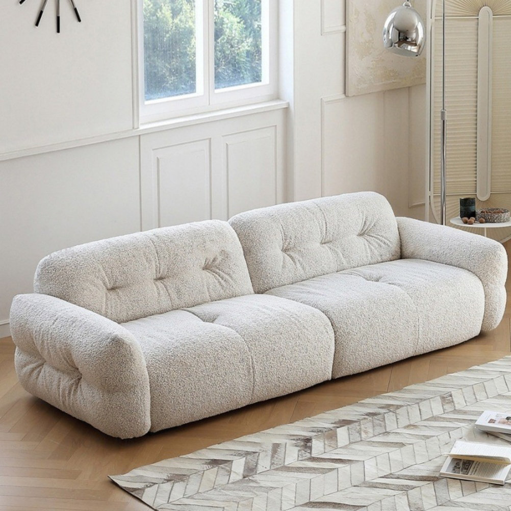 White sherpa couch discount